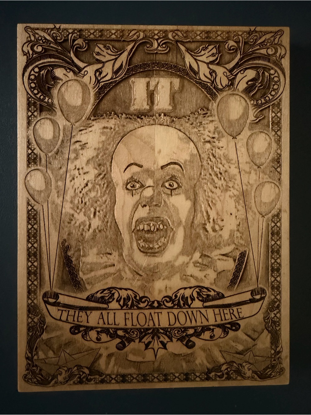 Pennywise “It” They All Float Down Here Horror Wall Art Print - 5”x7”